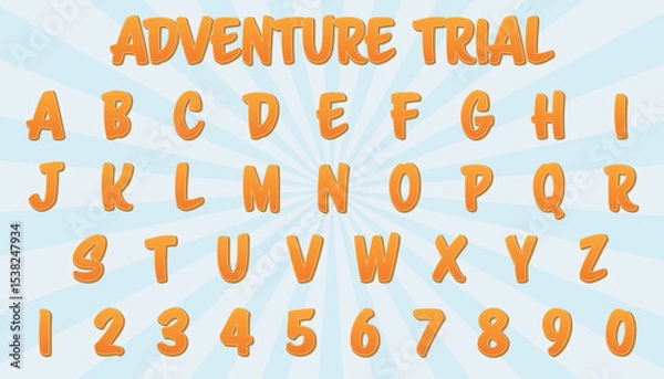 Fototapeta adventure trial editable text effect with modern and simple style