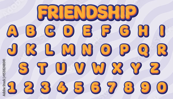 Fototapeta friendship editable text effect with modern and simple style