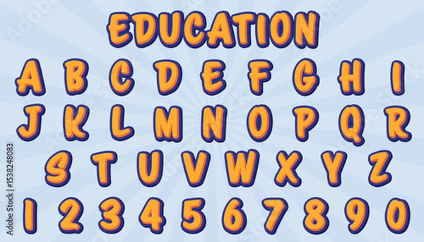 Fototapeta education editable text effect with modern and simple style