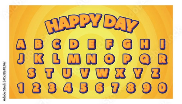 Fototapeta happy day editable text effect with modern and simple style