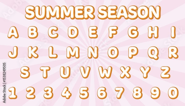 Fototapeta summer season editable text effect with modern and simple style