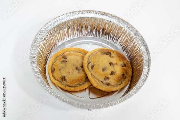 Obraz Two mini chocolate chip cookie doughs