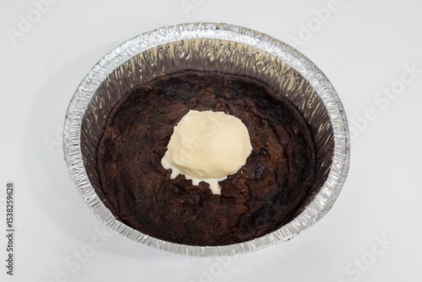 Fototapeta Double Chocolate Cookie Dough with chocolate chips topped with ice cream