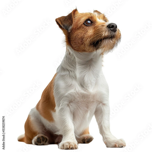Fototapeta Jack Russell Terrier Dog Isolated on Transparent Background. PNG. Generated AI.