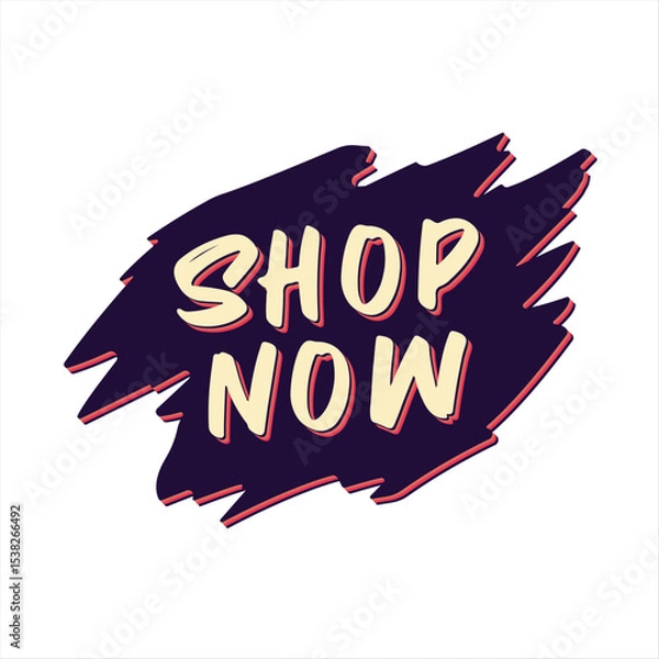 Fototapeta Abstract Vector of Buy Now Message with Abstract Shapes on White Background. Editable Banner.