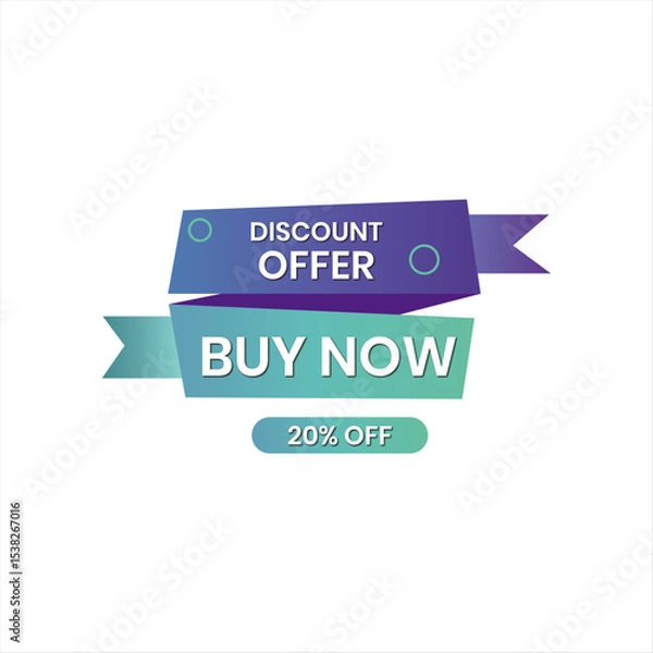 Fototapeta Minimal White Background Banner Featuring Buy Now Message and Abstract Shapes. Editable Banner