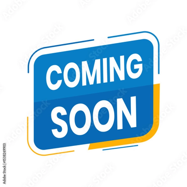 Fototapeta Bright Coming Soon Design with Sharp Geometric Elements on White Background. Editable Banner.