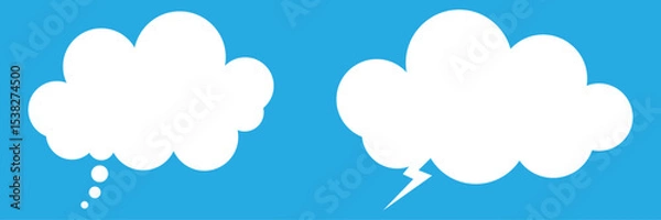 Fototapeta cloud speech bubble vector on sky blue background