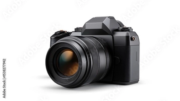 Fototapeta a modern digital photography camera on a plain white background