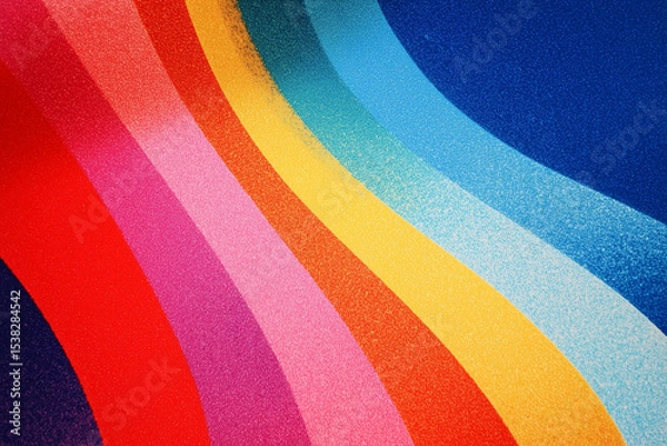 Fototapeta textured graphic striped background rainbow colourful print with noise