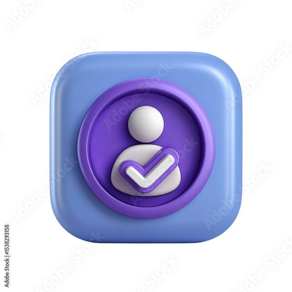 Obraz 3d user verified icon isolated on transparent background