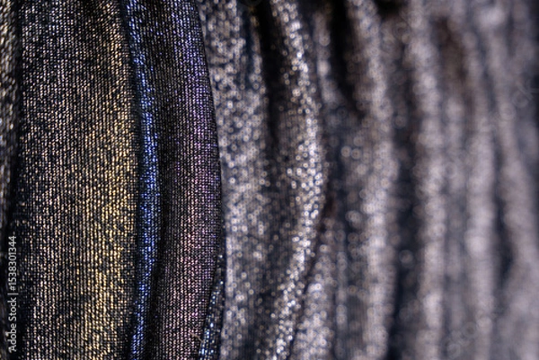 Obraz Black sparkly fabric fashion texture background bg