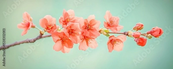 Fototapeta Delicate blossoms whisper of spring s arrival a promise of renewal bathed in soft pastel light and