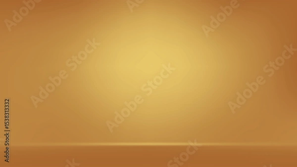 Fototapeta Gold abstract blurred gradient background, room studio, spot light. Vector illustration.