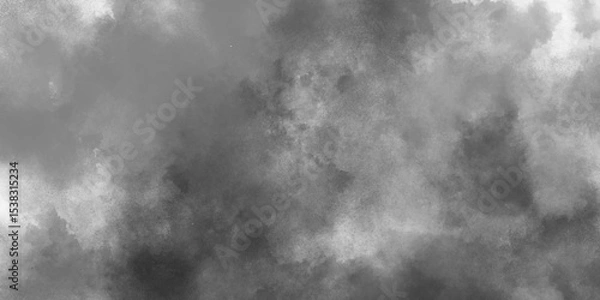 Fototapeta Abstract white and gray isolated cloud cumulus clouds. Gray aquarelle painted realistic fog or mist smoky textured canvas design. White and ash messy wall stucco texture background.	