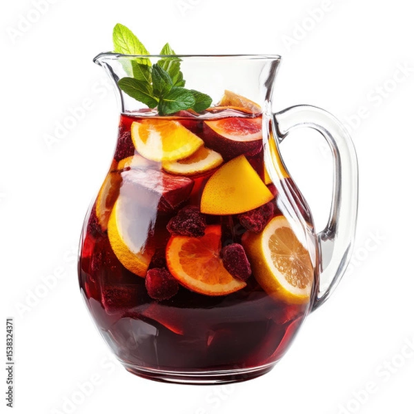 Fototapeta Pitcher of fruit drink on transparent background