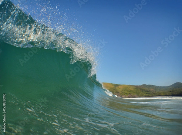 Fototapeta Majestic Wave Crashing on Chilean Coast