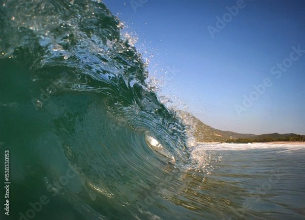 Fototapeta Majestic Wave Crashing on Chilean Coast