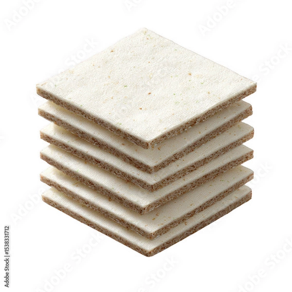 Fototapeta A stack of crisp, light wafers ready to be enjoyed