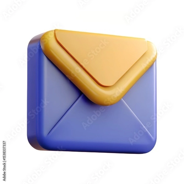 Fototapeta 3d render of a blue and orange envelope icon