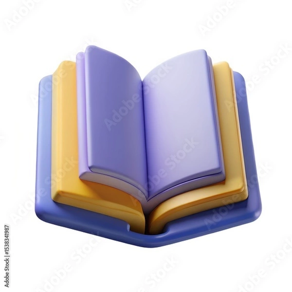 Fototapeta 3d render of an open book with pastel colors