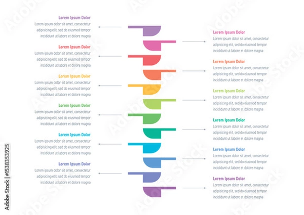 Fototapeta twelve steps information template. geometric infographic template. infographic template for business, education, industry, technology world. information template for annual report, magazine