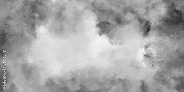 Fototapeta Grey, white watercolor textured on white paper background.  smoke texture art design. smoke vape vector cloud dreamy atmosphere dramatic smoke overlay before rainstorm design element. vector.