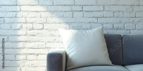 Fototapeta Blank white pillow mockup banner