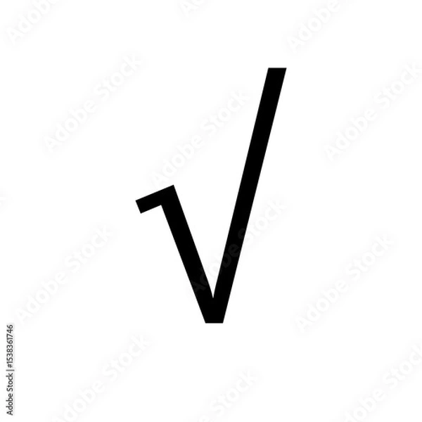 Obraz Radical symbol √ radical sign, root symbol, or surd icon