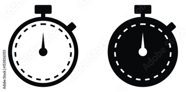 Obraz stopwatch icon vector in editable stroke and filled.
