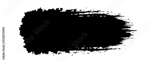 Fototapeta Vector stylish black brushstroke banner with ink splash	