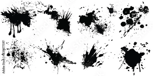Fototapeta Ink blots Grunge Urban Background. .Black paint splattered , dirty,poster for your design.