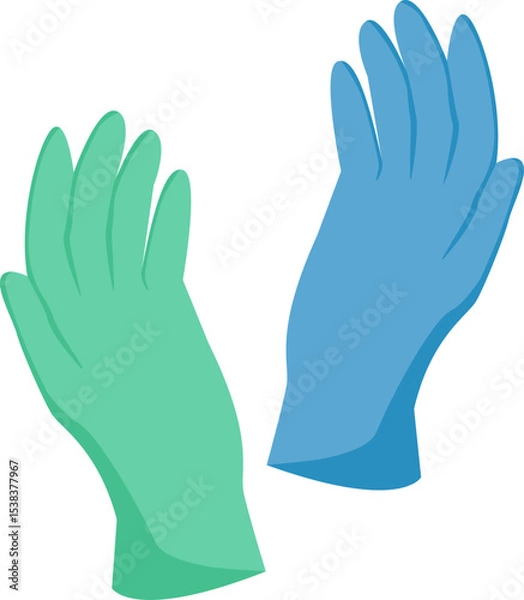 Fototapeta Medical protective latex gloves. Vector illustration with transparent background.	