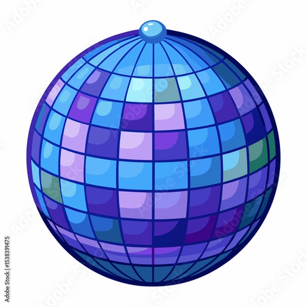 Obraz Shiny blue disco ball with square mirrors and a small knob on top