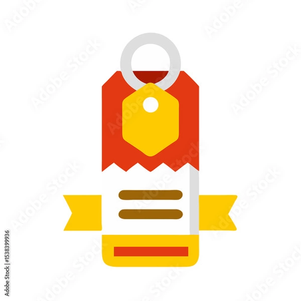 Fototapeta Modern flat design award tag with ribbon