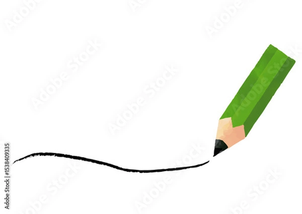 Obraz 水彩テクスチャの緑の鉛筆