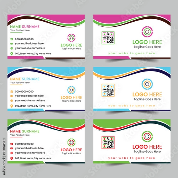 Obraz Modern business card design template set.