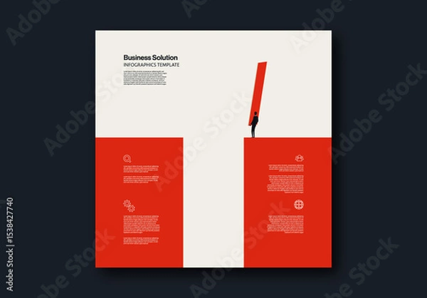 Fototapeta Business Solution Infographic Template with Minimal Illustration