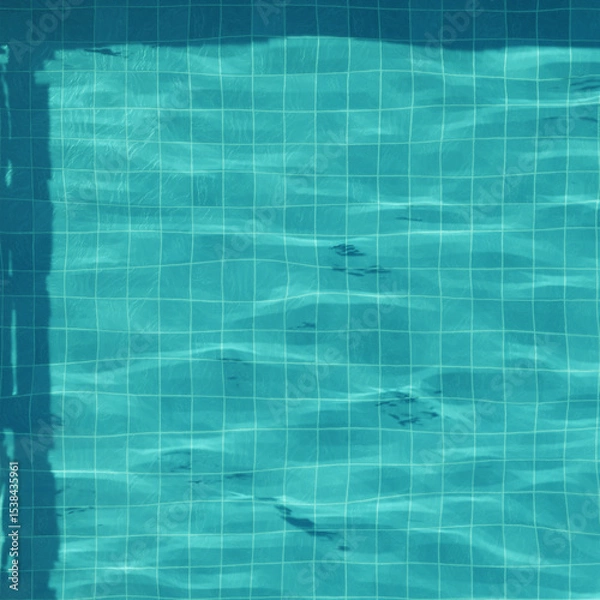 Obraz 탑 뷰 시점의 일렁이는 수영장 타일 바닥