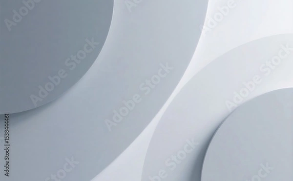 Fototapeta Soft neumorphic background generative ai image with light grey shapes and embossed