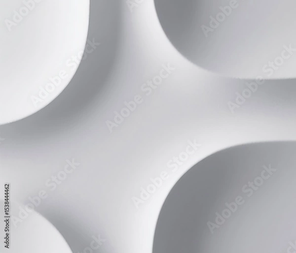 Fototapeta Soft neumorphic background generative ai image with light grey shapes and embossed