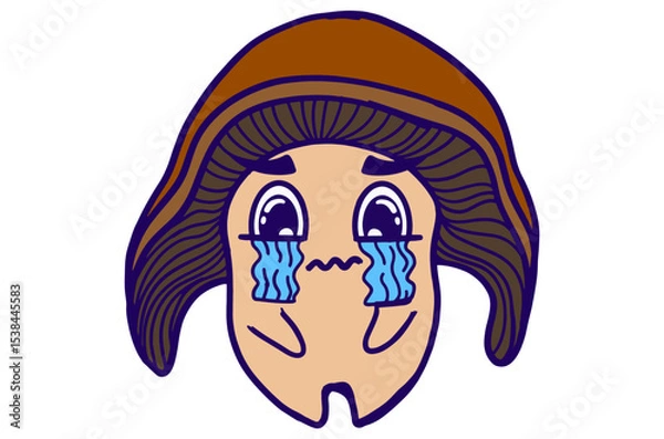 Fototapeta Crying Mushroom Character Stickers