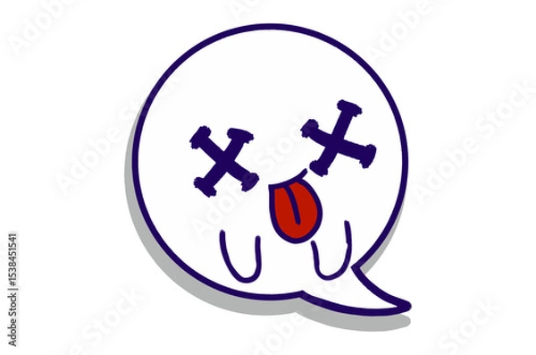 Fototapeta Dead expression Emoji Bubble Chat Mascot Characters