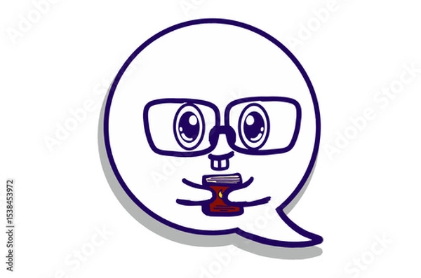 Fototapeta Cute expression Emoji Smart Bubble Chat Mascot Characters