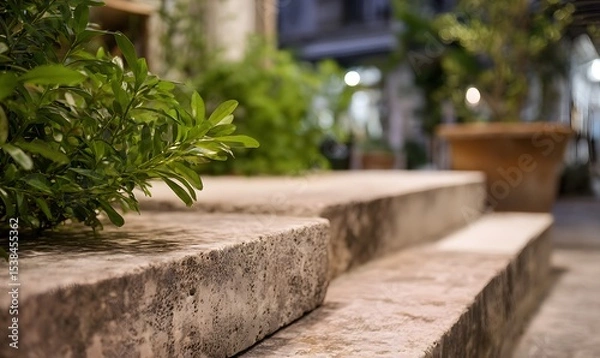 Obraz stone steps in the park, Generative AI
