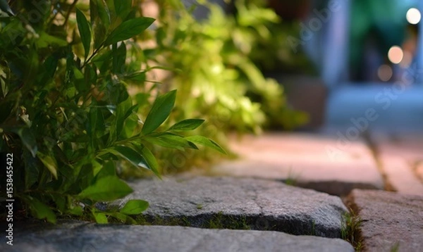 Obraz stone steps in the park, Generative AI