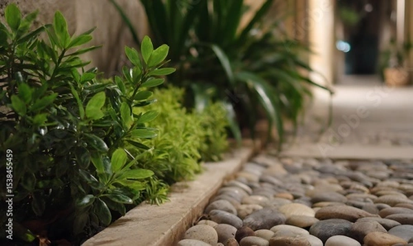Obraz stone steps in the park, Generative AI