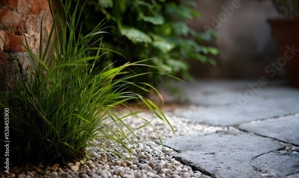 Obraz stone steps in the park, Generative AI