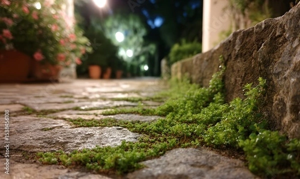Obraz stone steps in the park, Generative AI