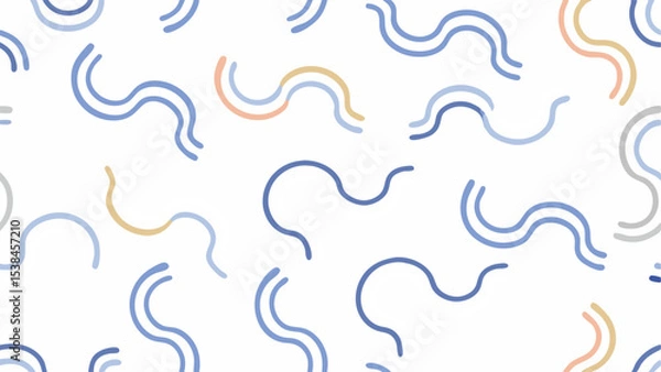 Fototapeta Abstract Seamless Pattern with Pastel Wavy Lines